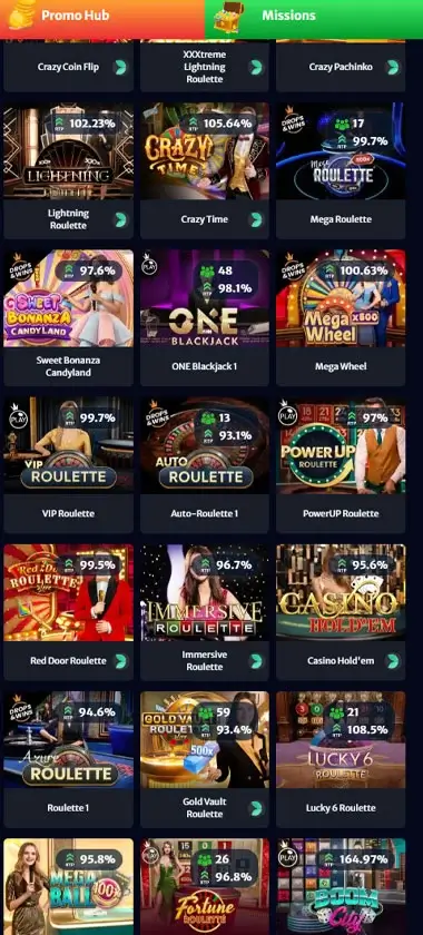 HellSpin Casino mobile live casino interface showing live dealer tables including blackjack and roulette - captured during platform testing