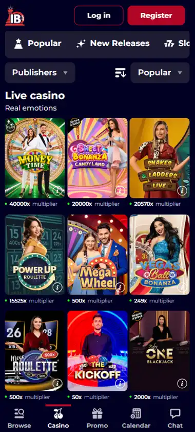 IntellectBet Casino mobile live casino interface showing live dealer tables including blackjack and roulette - captured during platform testing IntellectBet Casino mobile live casino interface showing live dealer tables including blackjack and roulette - captured during platform testing