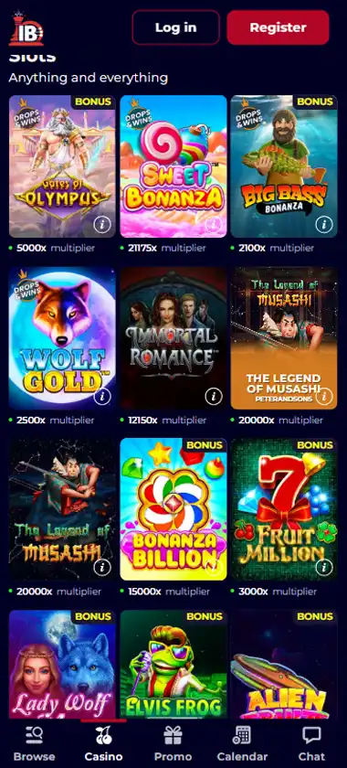 IntellectBet Casino mobile slots interface showing slot game selection with popular titles and filtering options - captured during platform testing IntellectBet Casino mobile slots interface showing slot game selection with popular titles and filtering options - captured during platform testing